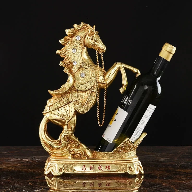 Animal Horse Sculpture Wine Rack, Red Wine Rack, High-End Creative Wedding Gifts, Home Decoration, Living Room