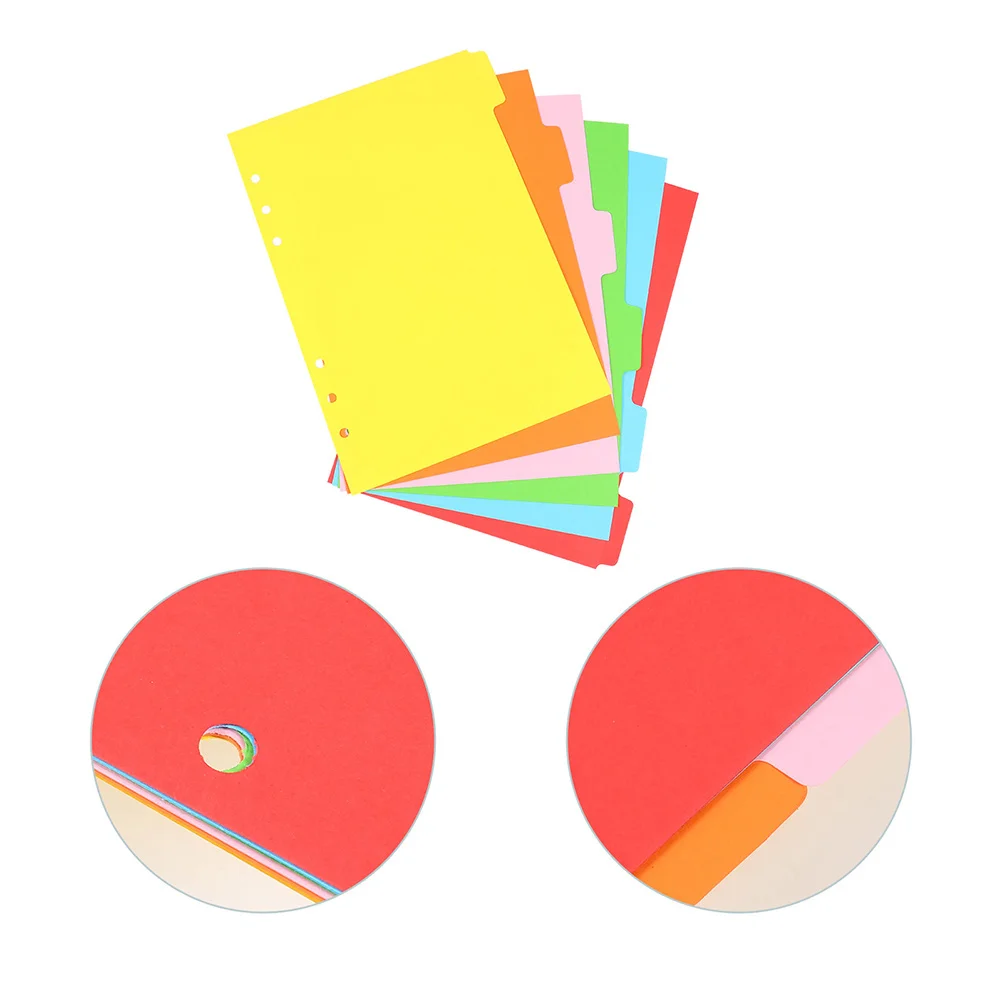 

24 шт. цветные маркеры страниц A5, индексные разделители, сменная бумага, 6 отверстий, вкладки для переплета, органайзеры для школьных тетрадей