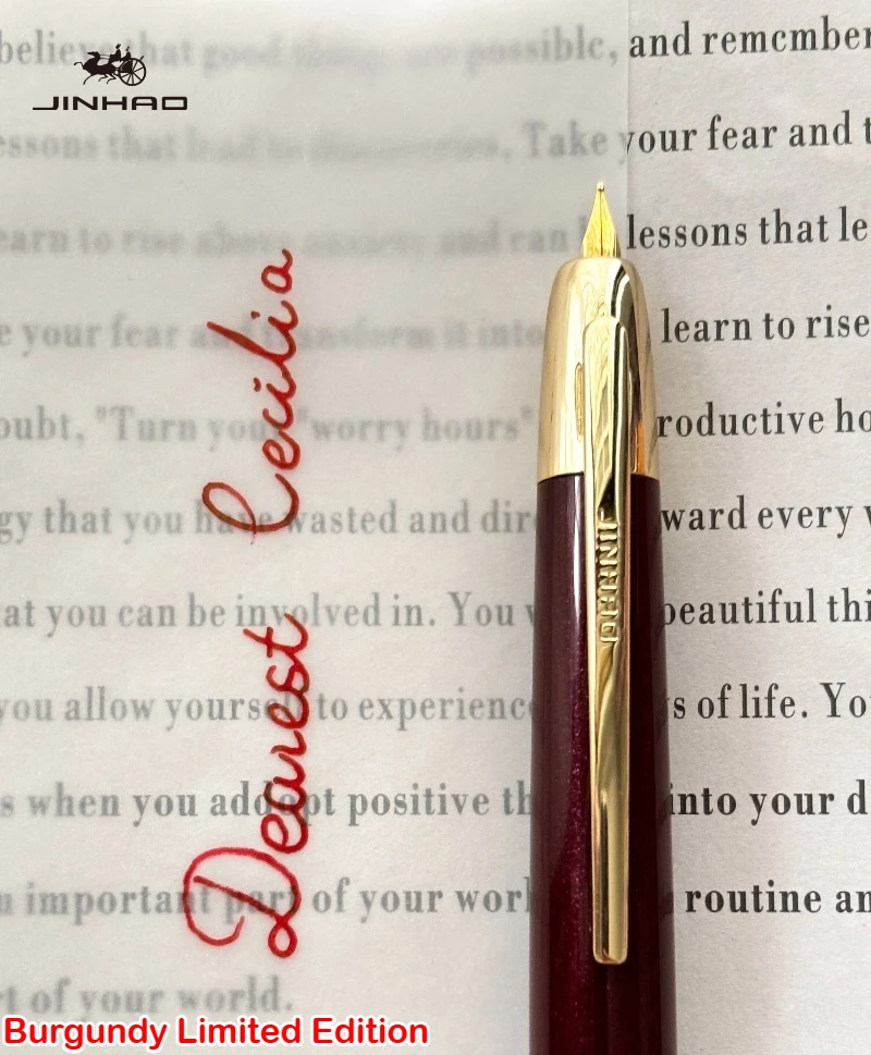 Burgundy Edycja Limitowana!!! Pióro wieczne JINHAO 20 z mechanizmem wciskowym, konwerter do tuszu, artykuły papiernicze, przybory szkolne PK 10 A1 — zdjęcie produktu 6