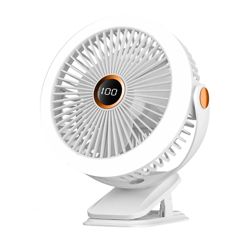 8‑Inch Digital Display Clip Fan Multifunctional Quiet USB Fan Small Fan for Desk Student Dorm Bed tool