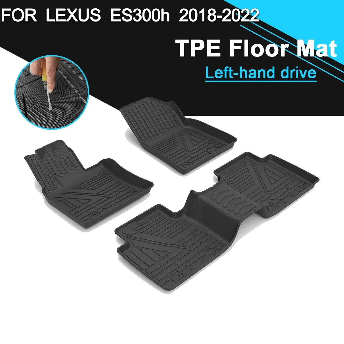 

Car Floor Mat TPE Rubber Waterproof Non-Slip Fully Surrounded Refit Left Hand Drive Car Accessories for Lexus ES300h 2018-2022