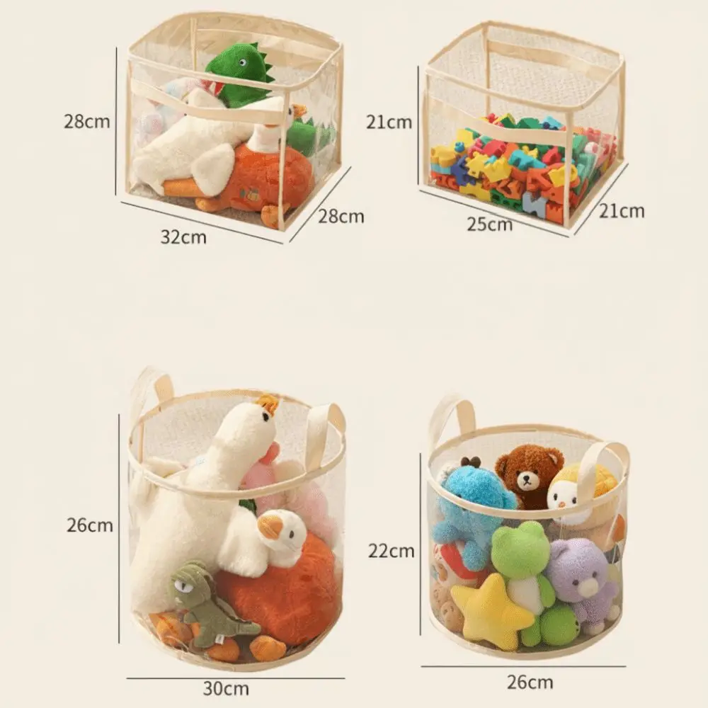 New PVC Doll Storage Basket with Handle Large-capacity Organizer Transparent Space Saving Storage Bucket Children's Toys view 6