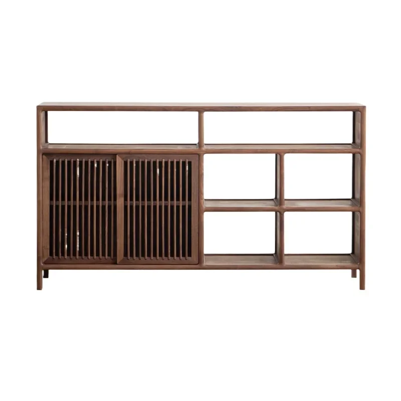 

New Chinese black walnut all solid wood tea and dining side cabinet, storage and storage living room cabinet