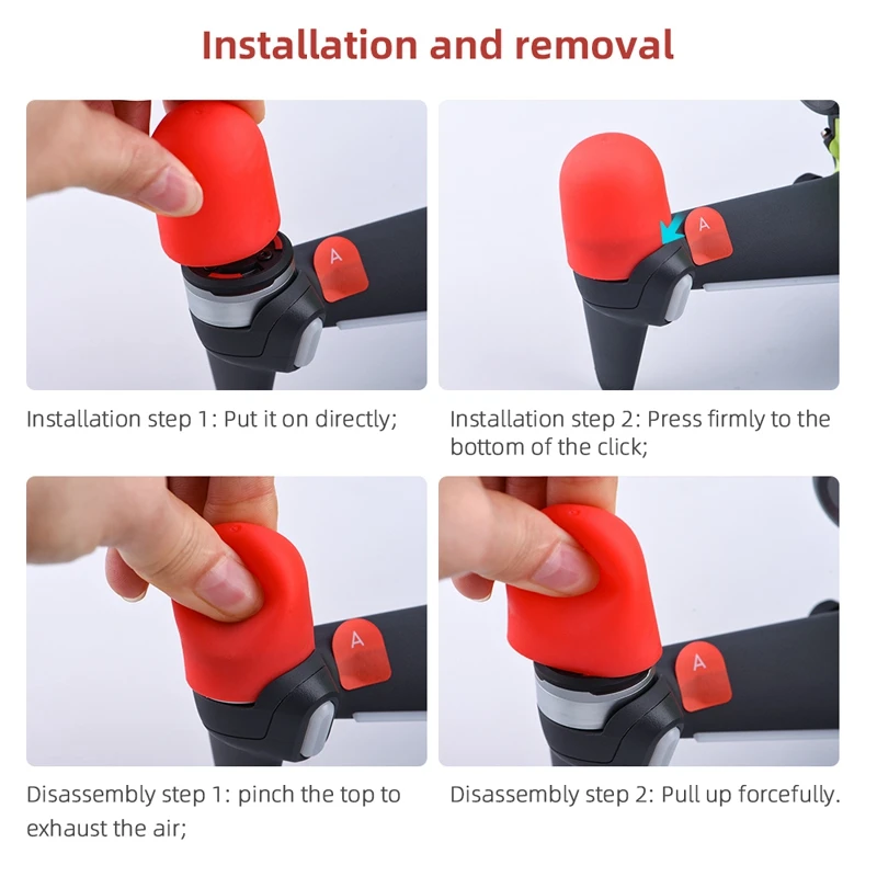 Tampa do motor para DJI FPV Combo Drone, proteção do motor, tampa à prova de poeira, protetor vermelho, chapéu macio, 4pcs