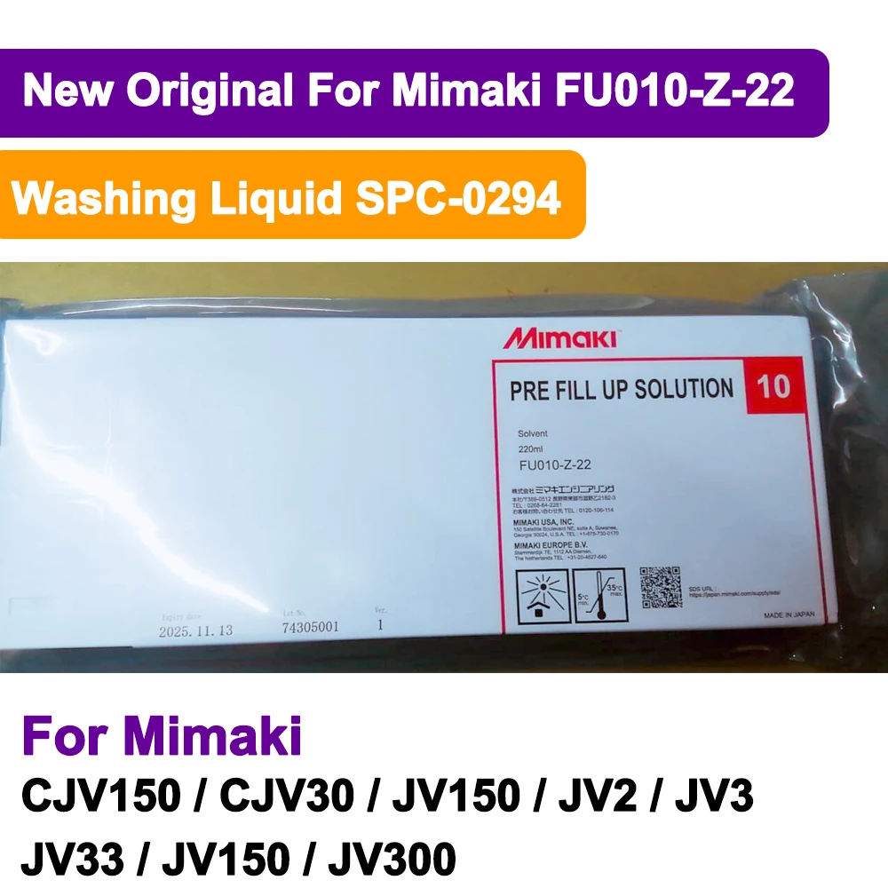 New Original 220ML FU010-Z22 Pre Fill up For Mimaki CJV150 CJV30 JV150 JV2 JV3 JV33 JV150 JV300 Washing Liquid SPC-0294