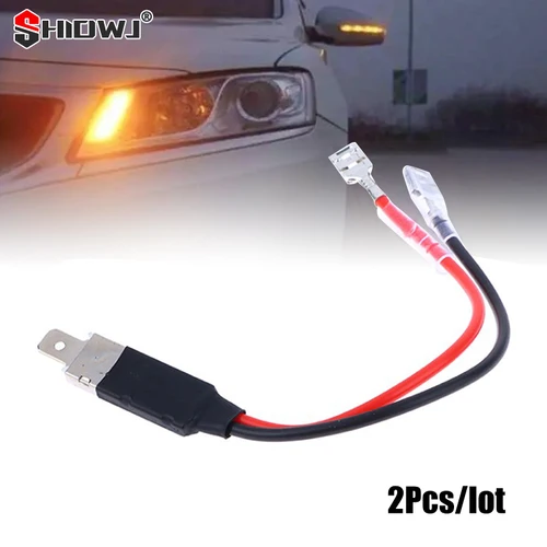 Imagen 1 del producto Conector de cableado de repuesto H1, 2 piezas, adaptador de conversión de Cable, soporte para bombilla de faro HID, accesorios