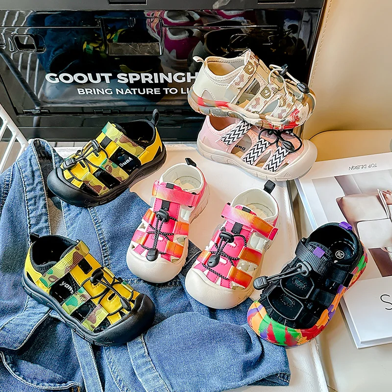 

2025 New Summer Children Sport Sandals for boys Girls Breathable Kids Running Shoes Non-Slip Soft Sole Colorful Cool Colors