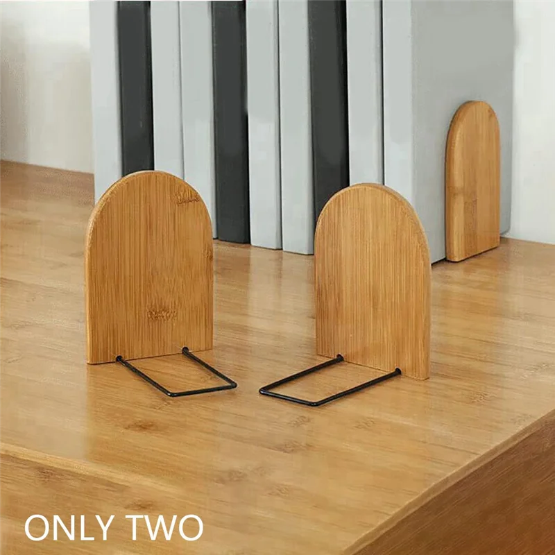 Feixes-livros de madeira termina estantes decorativas de madeira suporte de livro de escritório estante termina suportes de livro resistentes para prateleiras