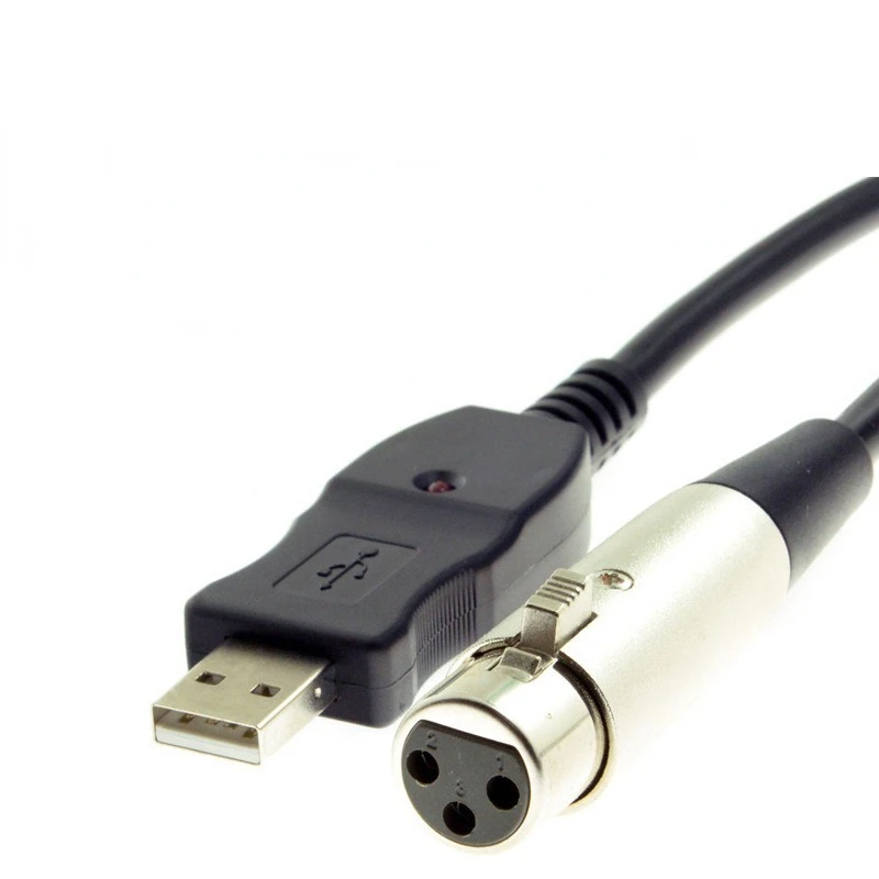 

10FT 3M USB MIC Link Cable Male to 3 Pin XLR Female Cord Adapter Microphone