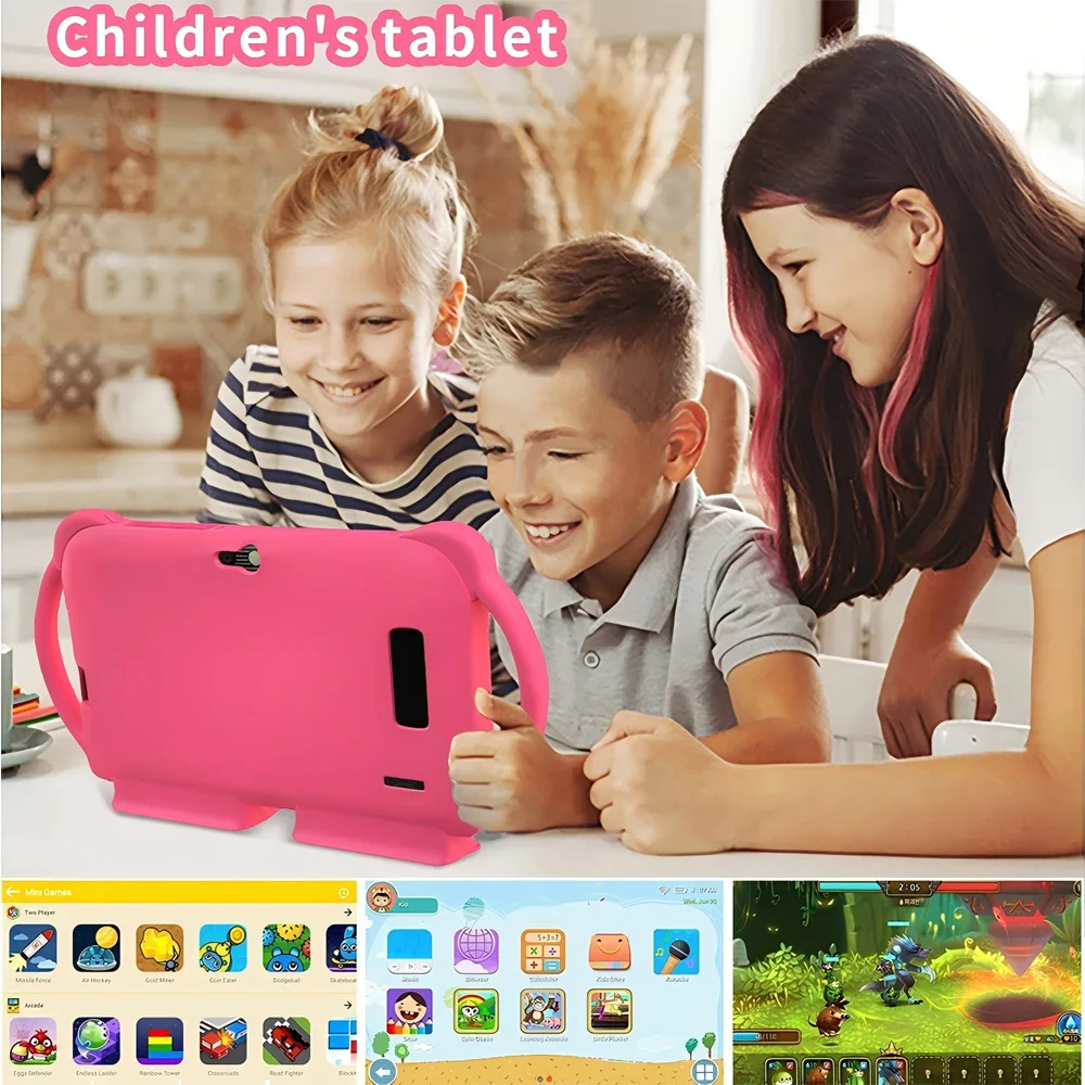 7 Polegada novos tablets android crianças quad core 4gb ram 64gb rom 5g wifi câmeras duplas aprendizagem educação jogos tablet presente das crianças