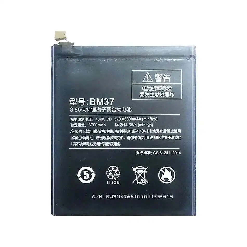 Batteria per cellulare 3800Mah ad alta efficienza per Xiaomi MI 5S Plus Mi5s BM37