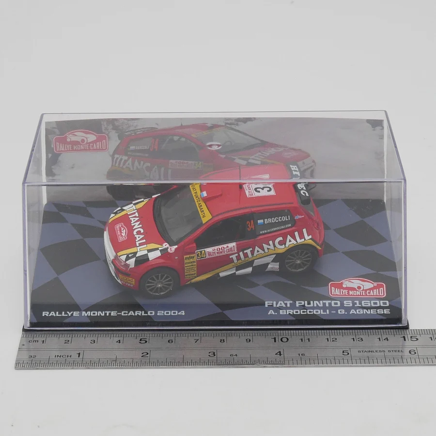 Ixo 1:43 Scale Diecast Alloy Fiat Punto S1600 WRC 2004 Racing Toys Cars Model Classics Adult Collection Souvenir Gifts Display