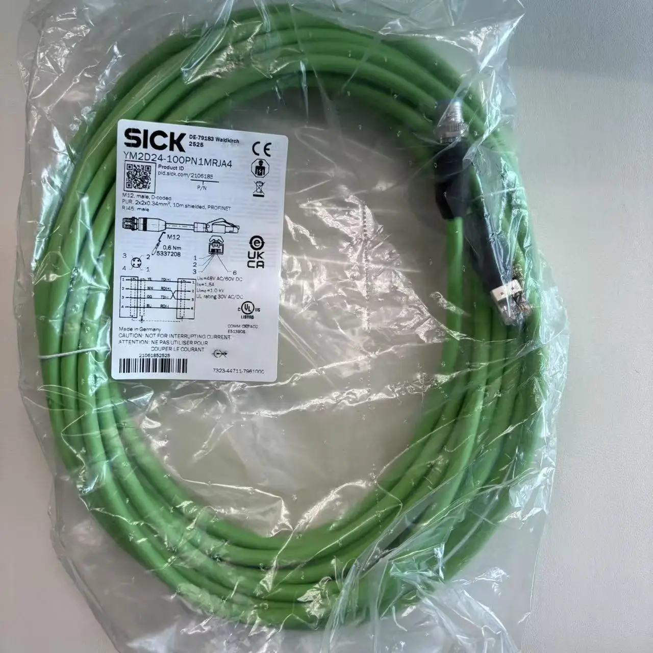 

sick brand original YM2D24-100PN1MRJA4 part no. 2106185 Industrial Ethernet cables and fieldbus cables CONNECTORS AND CABLES