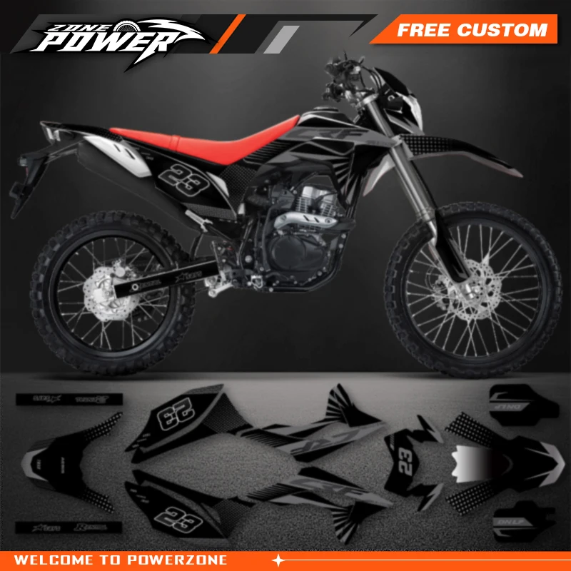 

Powerzone Motorcycle Graphic Decal Stickers Kits For Honda CRF150L 2018 2019 2020 2021 Number Name Customize 001