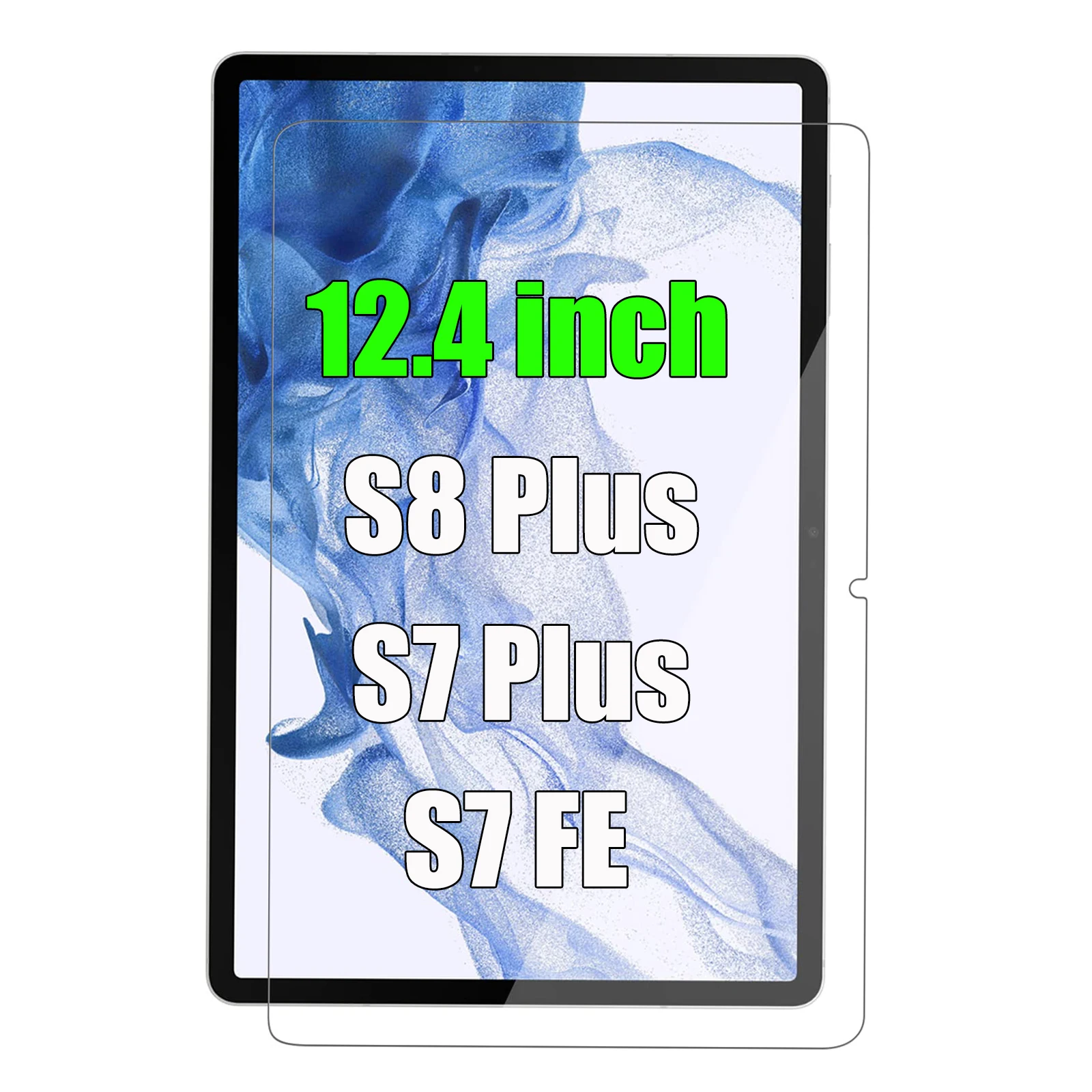 

Screen Protector for Samsung Galaxy Tab S8 Plus/Galaxy Tab S7 FE 2021/ Galaxy Tab S7 Plus 12.4 Inch Tempered Glass High Response