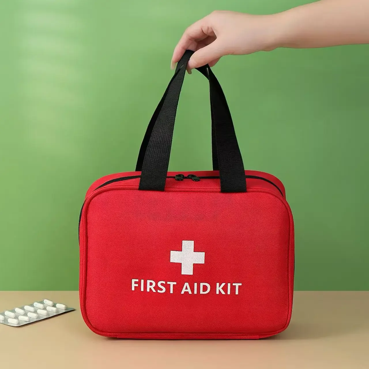 

Portable Outdoor First Aid Bag Oxford Cloth Medical Emergency Kit Travel Handheld Medicine Storage Organizer Bagfor Home Camping