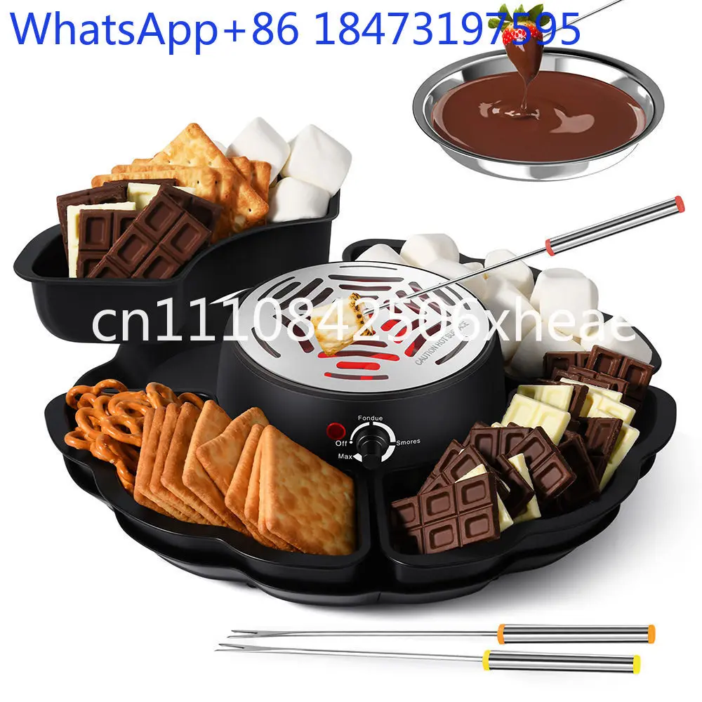 

Chocolate Hot Pot Cheese Melt Pot Roasted Marshmallow Machine Electric Hot Pot 2-in-1 Set Party