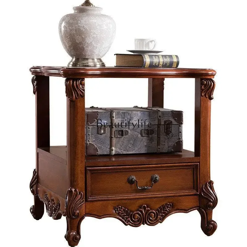 

3Simple American Style Solid Wood Sofa Side Table