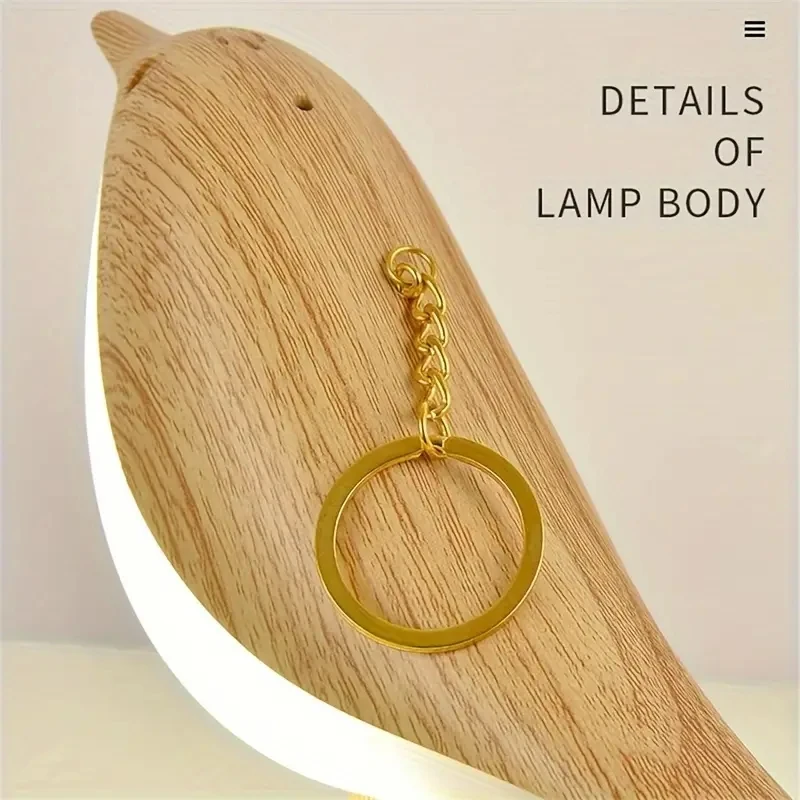3 Colors Wooden Magpie Bird Night Lights LED Touch Sensor Controlled Dimmable Charging Lamp Aromatherapy Decoration Atmosphere