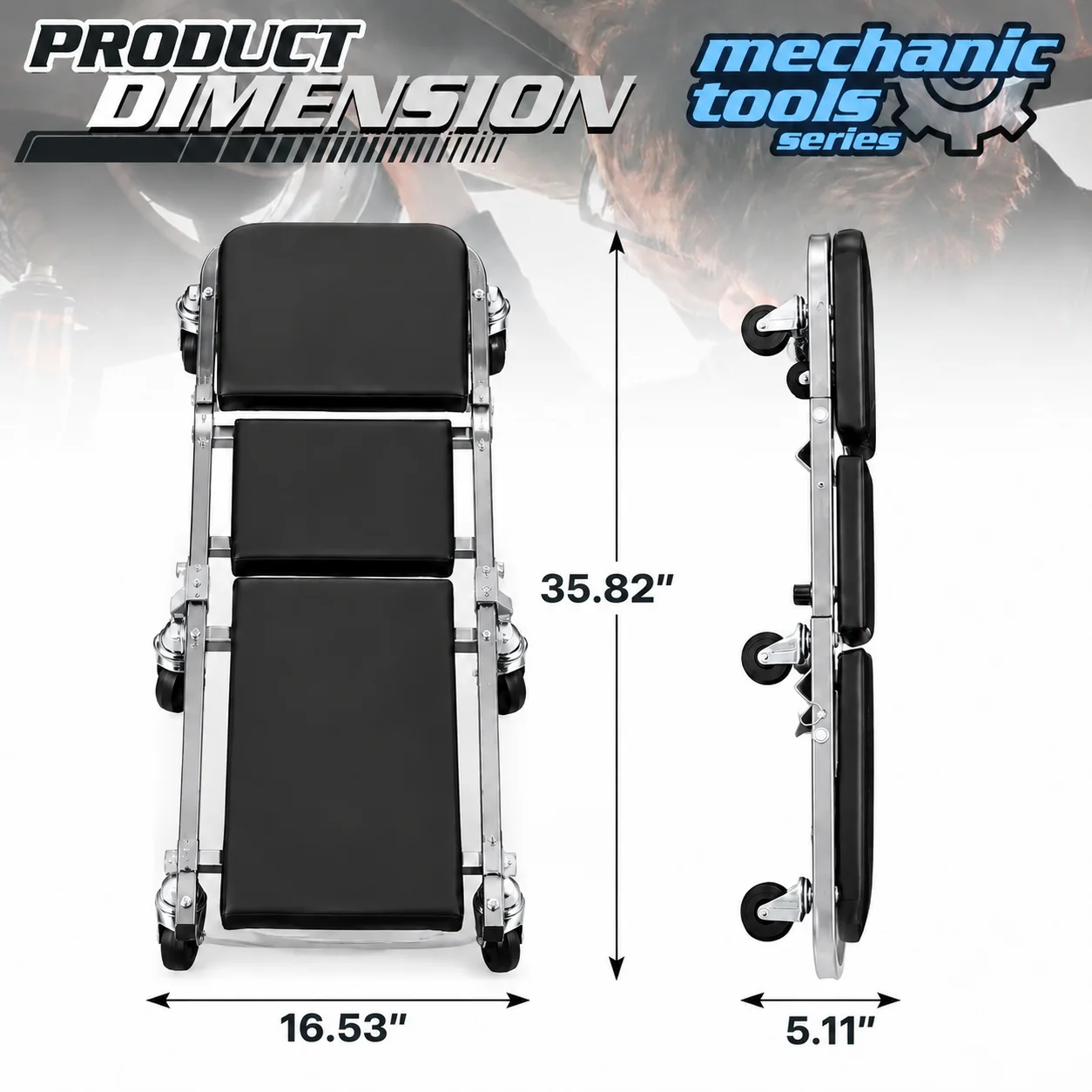 2-in-1 Foldable Z Car Creeper & Seat, 36