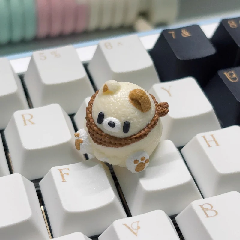 Cartoon Dog Keycap Resin Three-dimensional Personality Key Caps for Mechanical Keyboard Pc Gaming Accessories Cute Girls Gift