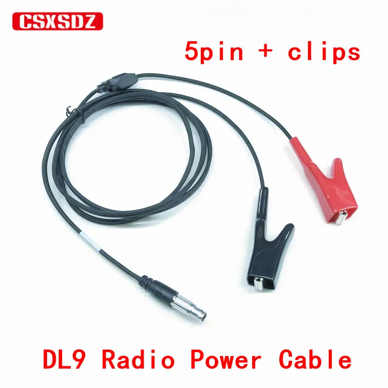 

NEW CHCNAV GNSS GPS External Radio DL8 DL9 Power Cable 5Pins To Clips 1.8M