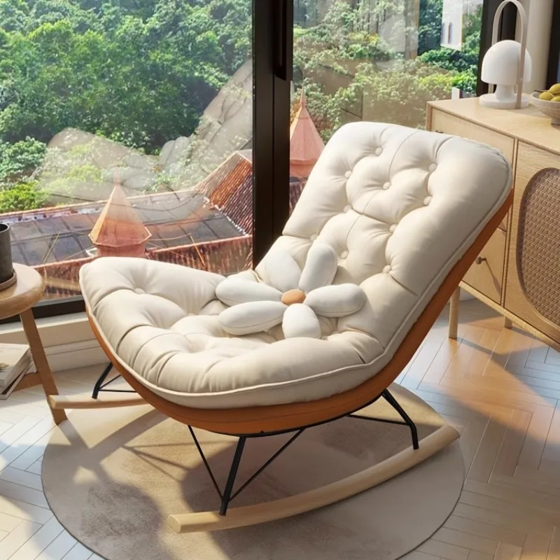 

Design Luxury Chairs Living Room Modern Armrest Balcony Rocking Chairs Living Room Comfy Single Muebles De La Sala Rome Decor