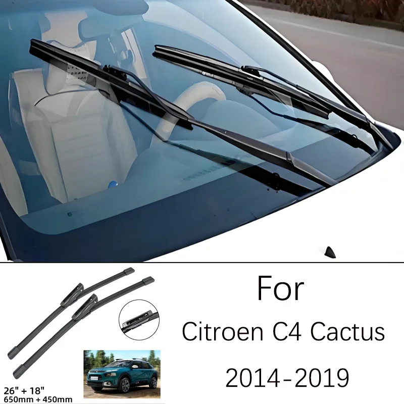 

For Citroen C4 Cactus 2014-2019 2015 2016 2017 2018 26 18 Inch Front Wiper Blades Windshield Windscreen Window Accessories