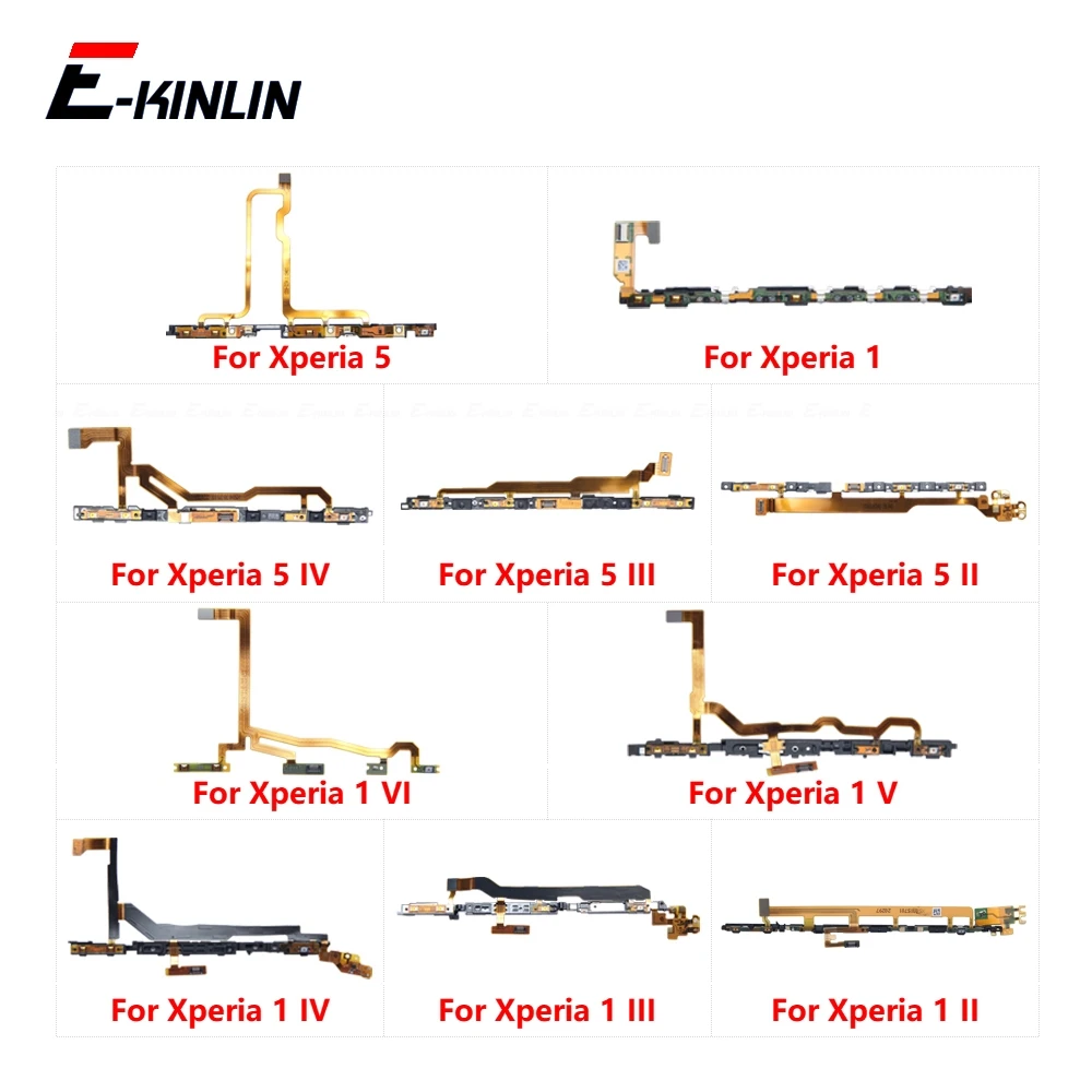 Switch Power ON OFF Key Mute Silent Volume Button Ribbon Flex Cable For Sony Xperia 1 5 II III IV V VI Replacement Parts