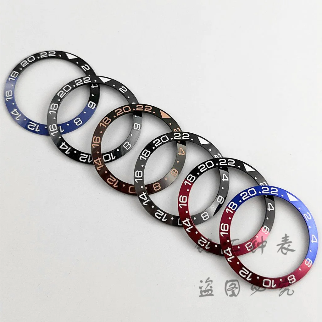 GMT 40MM Sloping SEA Big GMT Diving 40mm*31.6mm Watch Insert Ring Bezel DEEP Homage Insert Replace Watch Bezel Watch Parts