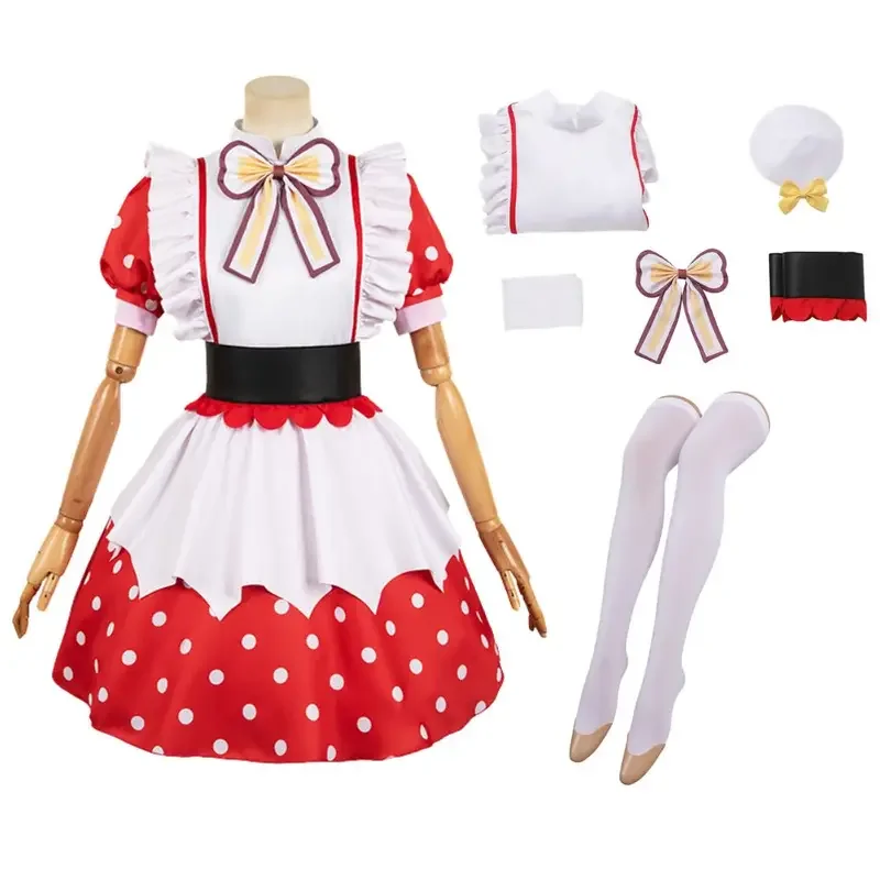 أوشي نو كو أريما كانا زي تنكري للنساء ، فستان أداء ، جاكيت ، قبعة ، تنورة ، شعر مستعار ، بدلة تنكر ، زي هالوين ، أنثى