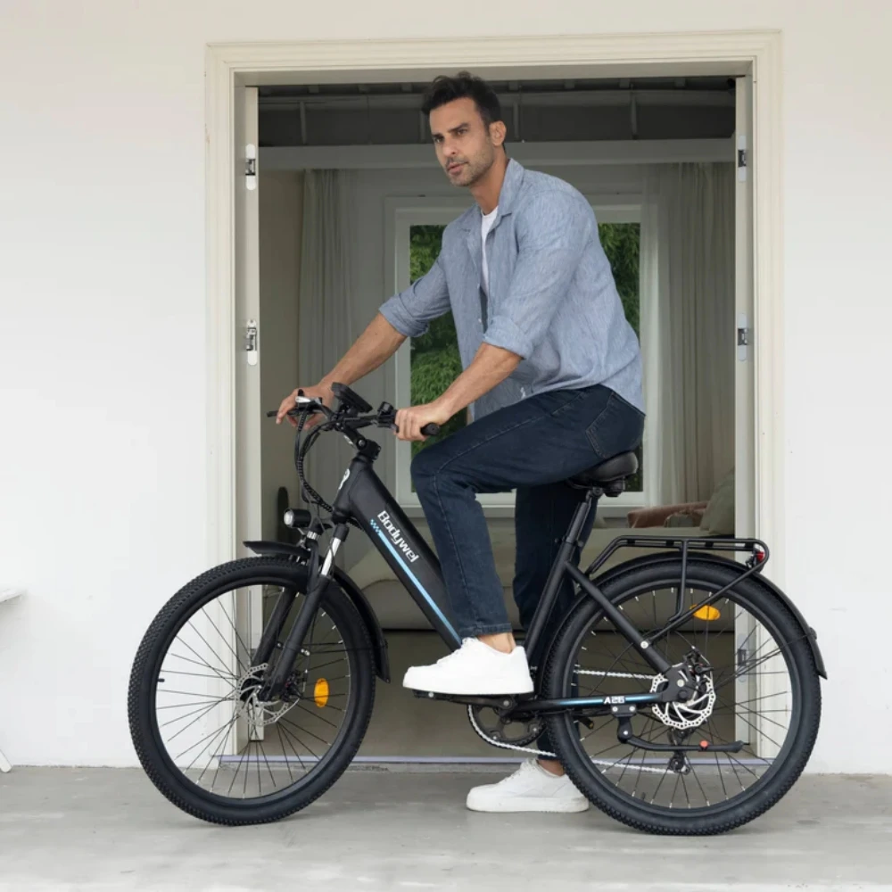 Bicicletta Elettrica da 26 Pollici per Adulti, 250W 36V 13Ah con Batteria Rimovibile, Autonomia 60km, E-Bike da Città a 7 Velocità con Display LCD LED, Disponibile in Magazzino UE