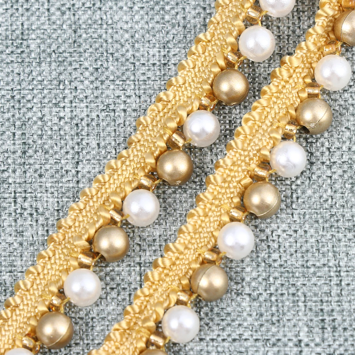 

Pearl Lace Webbing Decoration DIY Ribbon Clothing Accessories Embroidered Ribbons Fabric