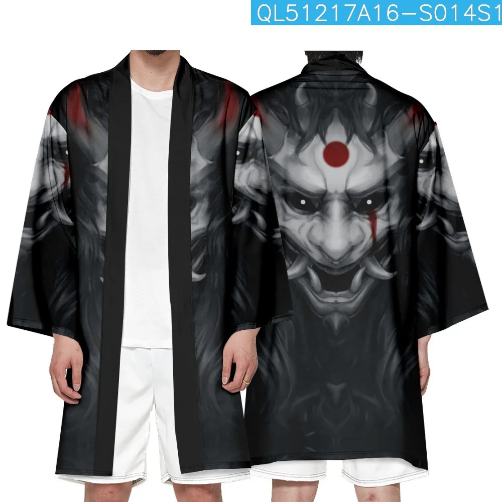 

Japanese Demon Kimono Traditional Clothing Anime Kimono Shirts Women Samurai Haori Hombre Yukata Man Cardigan Shirt