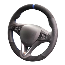Black Suede Car Steering Wheel Cover For Opel Astra(K) Corsa(E) Crossland X Grandland X Insignia Leather Steering Wrap