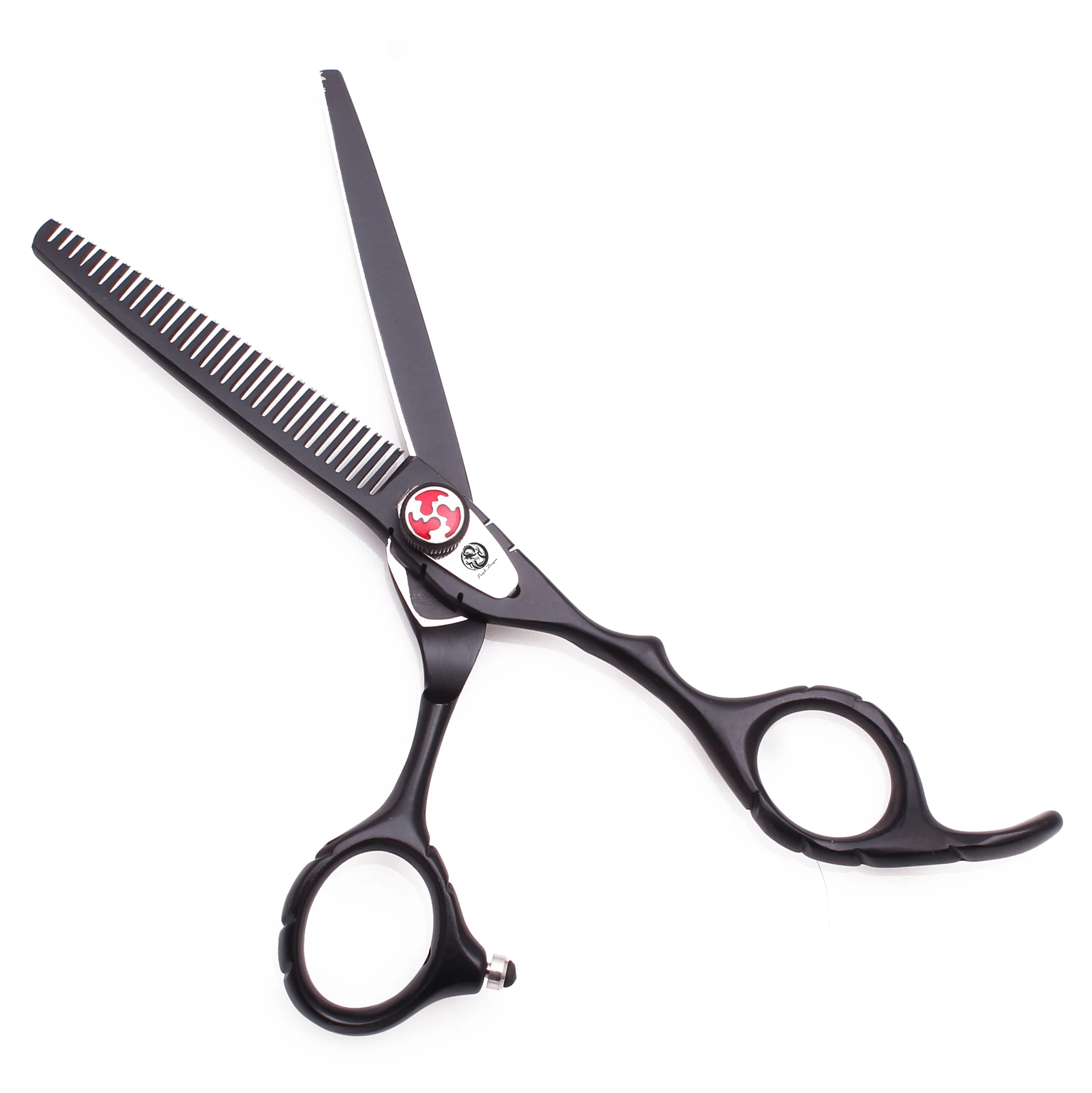 Professionelle Haarschere 6 Zoll Japan Edelstahl Haarschere Schwarz Haarschneideschere Rot Effilierschere Friseursalon Z1019 – Detail 4