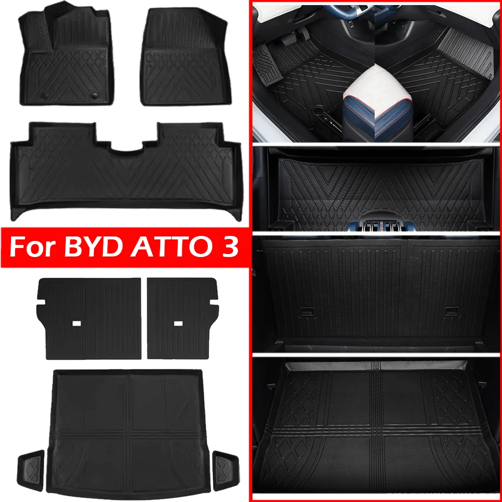 

For BYD ATTO 3 Floor Mat Luggage Mat Trunk Liner LHD RHD Left Right Rudder Four Seasons Waterproof Wear-resistant Floor Liner