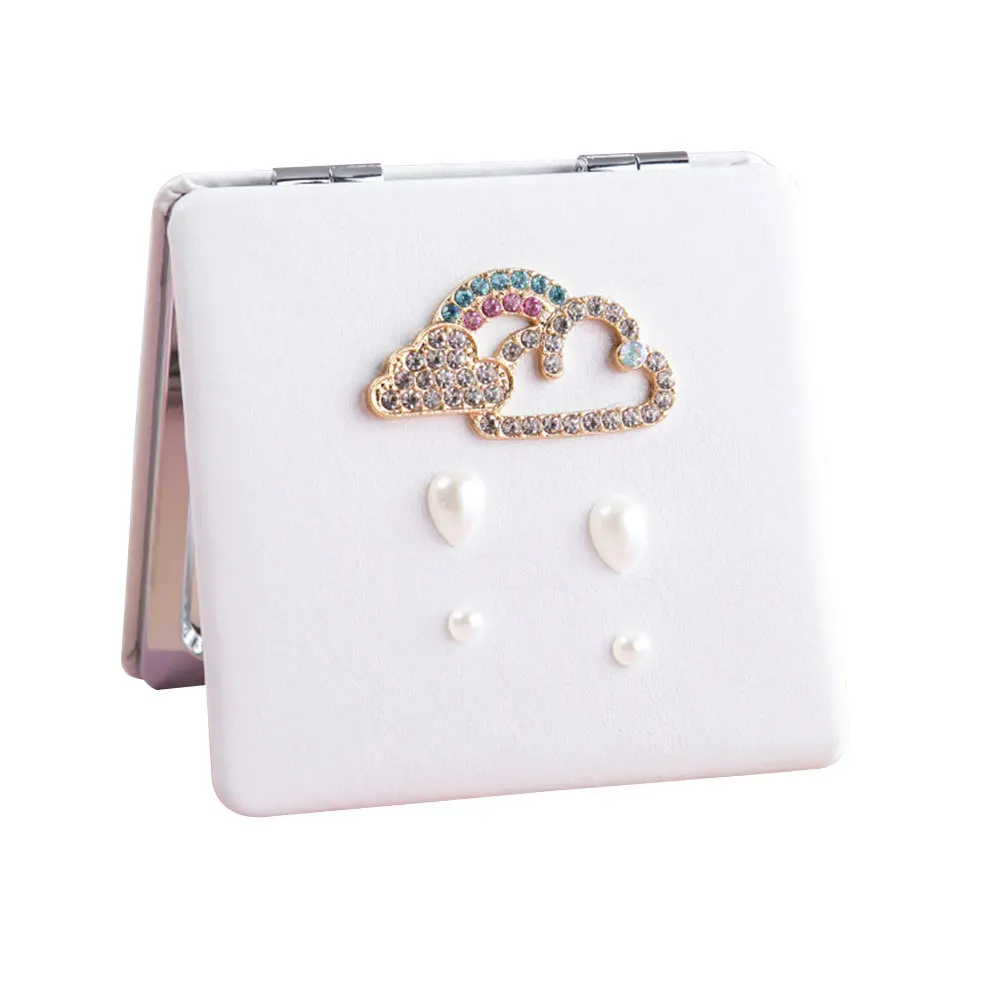 Kleine opvouwbare draagbare dubbelzijdige make-upspiegel Compacte metalen reistasspiegel Lichtgewicht ontwerp