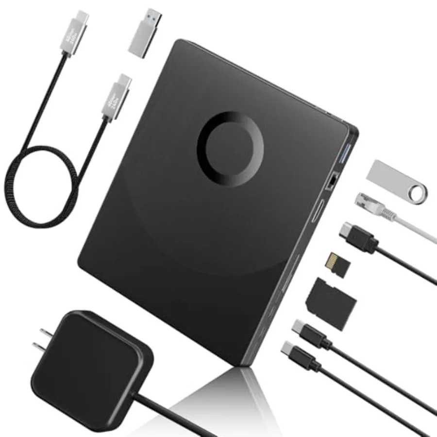 

Внешний Blu-ray/DVD-привод 8-в-1 для ПК и ноутбуков с портами HDMI/LAN/USB 3.0/Type-C/SD/TF, поддержка дисков до 100 ГБ, запись 3D Blu-ray