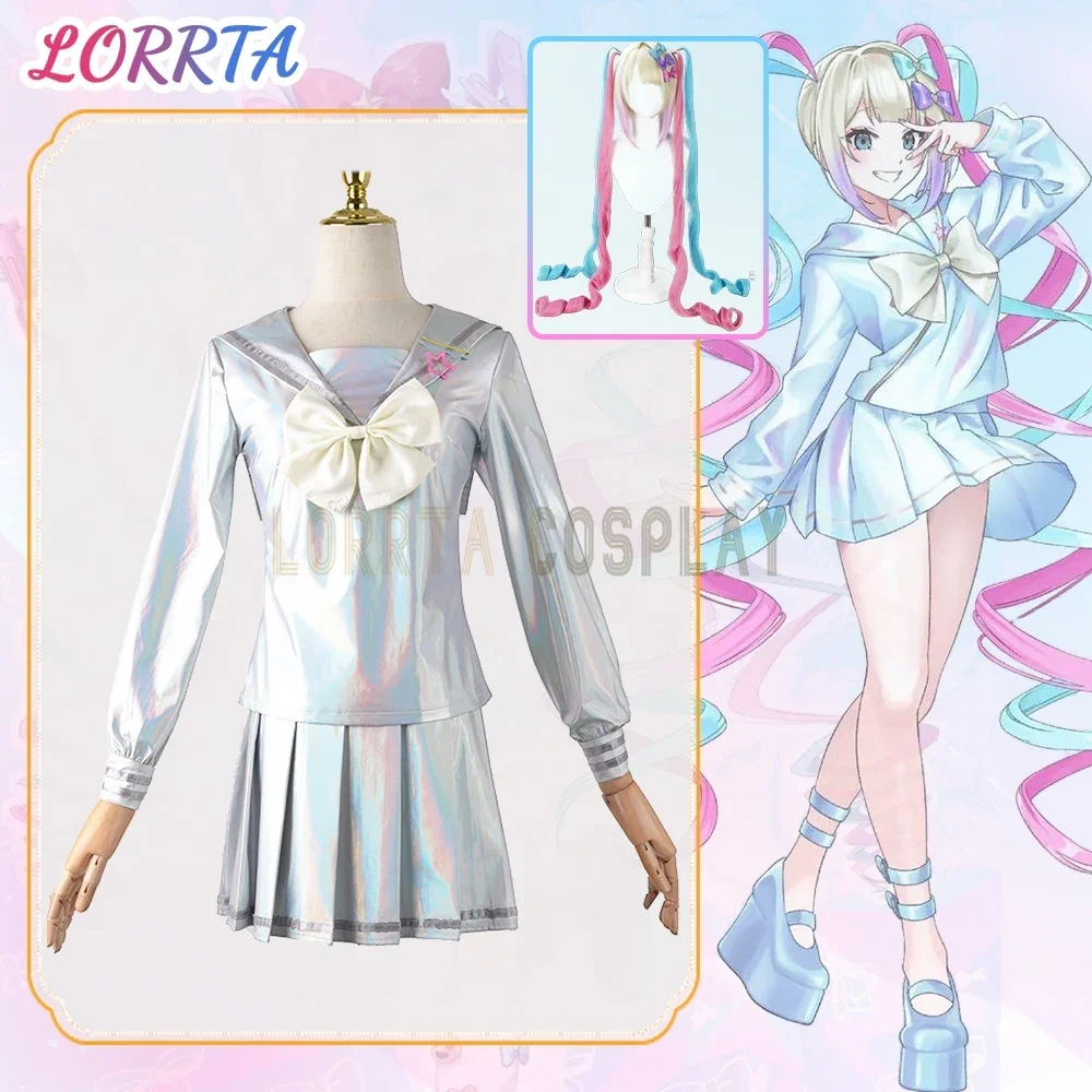 

Game NEEDY GIRL OVERDOSE KAngel Cosplay Costume Lolita Girls JK Sailor Suit School Uniform Laser Skirts Halloween Party Clothing