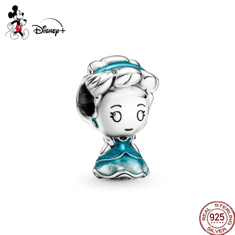 Disney Potdemiel-Breloque en argent regardé 925 pour femme, série de perles de princesse Rick, convient au bracelet Pandora original, bijoux à bricoler soi-même