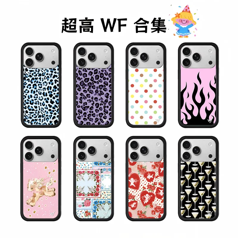 

New 2026 Wildflower Phone Case for iPhone 17 Pro Max 16 Plus 17 Air 12 13 Cover 3D WF Cartoon Polka Dots Cover 14 15 16 Girl