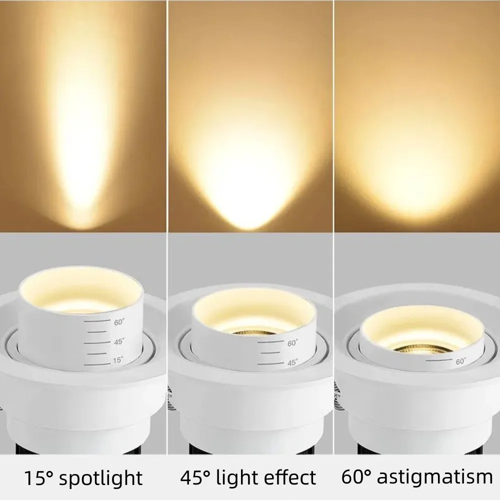 Lampu LED tersembunyi langit-langit 5W 10W 15W, lampu sorot led dapat diredupkan, lampu LED merenggang untuk ruang tamu