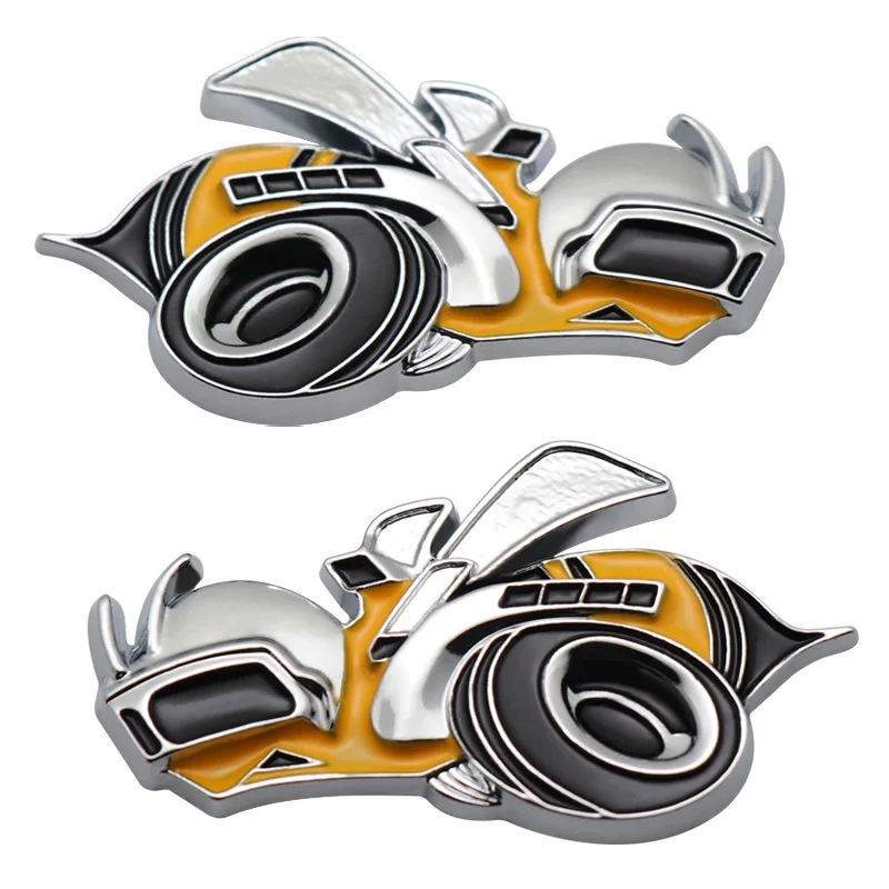 1 Pair Double Size High-quality Modification 3D Metal Car Stickers Running Bee Scratch Cover DIY Decoration Car Accessories