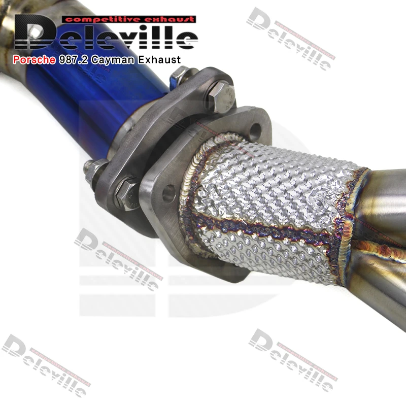 Yooking Full Exhaust System For Porsche 987.2 Boxster/Cayman 2008-2012 Muffler Titanium Catback SUS304 Straight Manifold