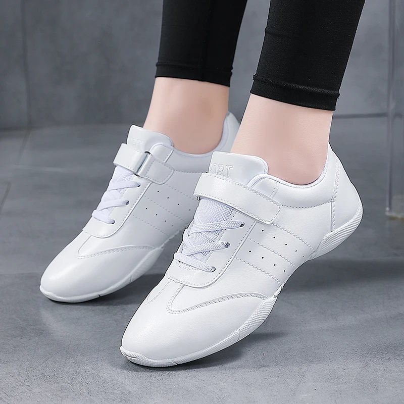 New Children's Cheerleading Shoes White Competitive Aerobics Shoes Fitness Shoes 6684