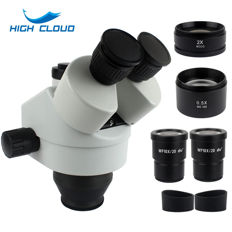 Microscopio Trinocular Focal 3,5x-90X, lente auxiliar 0,5x2,0x + cabezal de microscopio estéreo con Zoom para reparación de soldadura PCB de teléfono