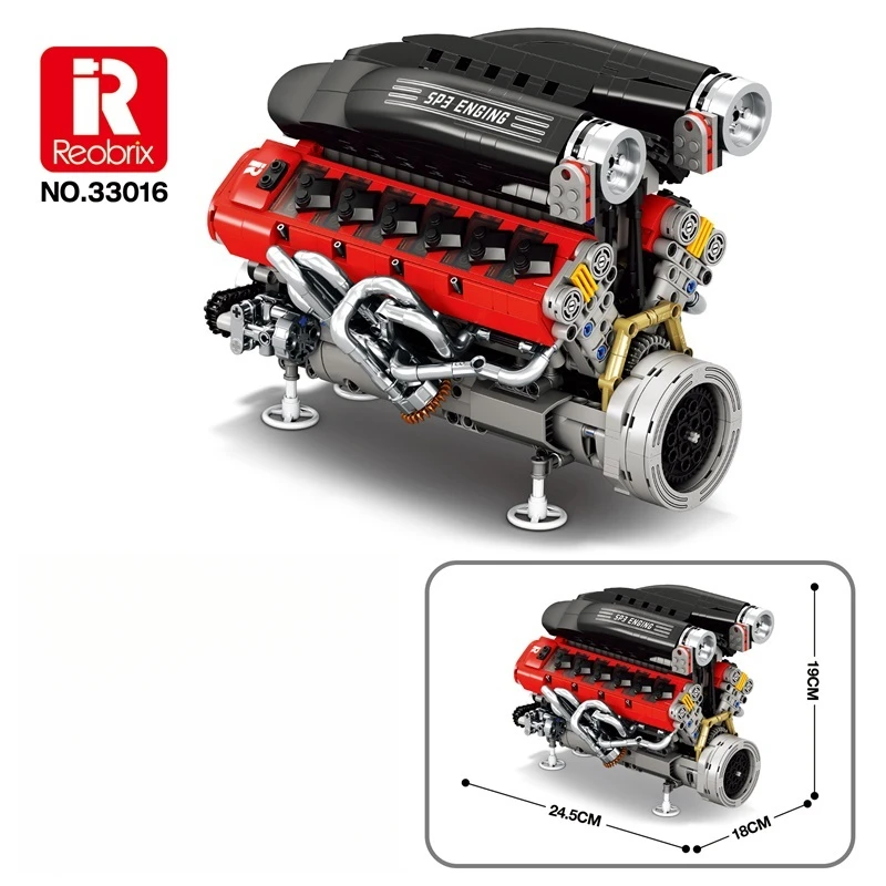 MOC Motore Meccanico SP3 Modello 1240PCS Building Blocks Set con Motore di Potenza Tecnico di Montaggio Giocattoli per I Bambini Regalo di Natale