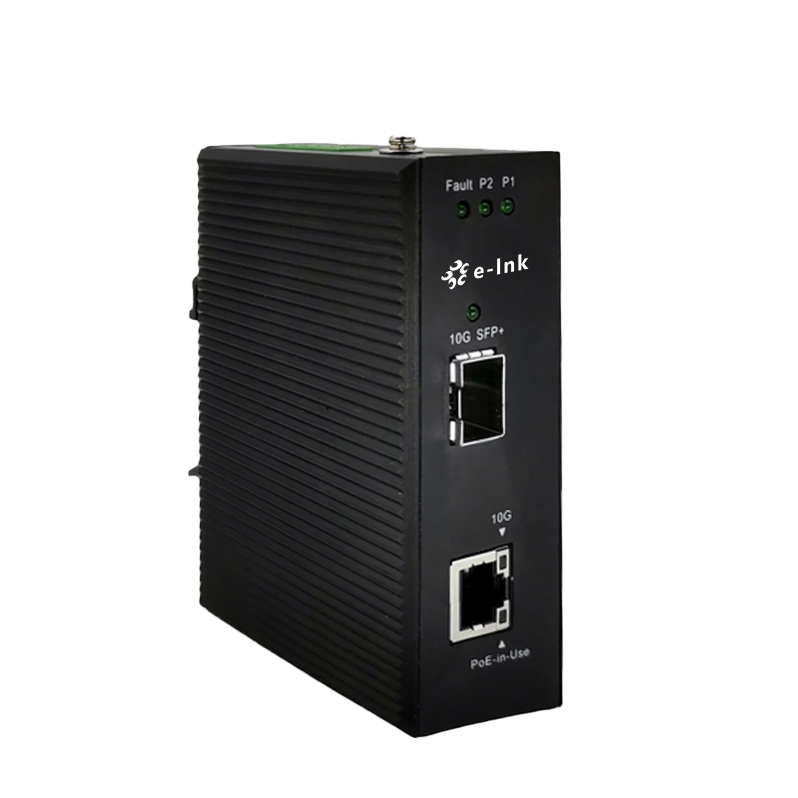 Industrial 10GBase-X SFP+ Fiber to 10G 5G 2.5G 1G 100M Base-T 802.3bt PoE++ Media Converter