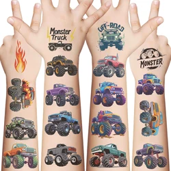 10Sheets Monster Trucks Temporary Tattoos Makeup Body Stickers for Boys Designs Tattoo Sticker
